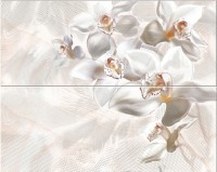 Агат беж Панно "Орхидея" 50,5х40,2 (комплект из 2-х пл.)