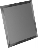 Квадратная зеркальная графитовая матовая плитка с фацетом 10мм КЗГм1-01 - 180х180 мм/10шт