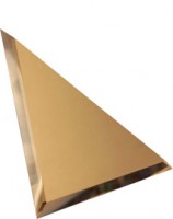 Треугольная зеркальная бронзовая матовая плитка с фацетом 10мм ТЗБм1-01 - 180х180 мм/10шт